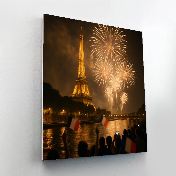 Bastille Day Fireworks Over The Seine DIY paint by numbers