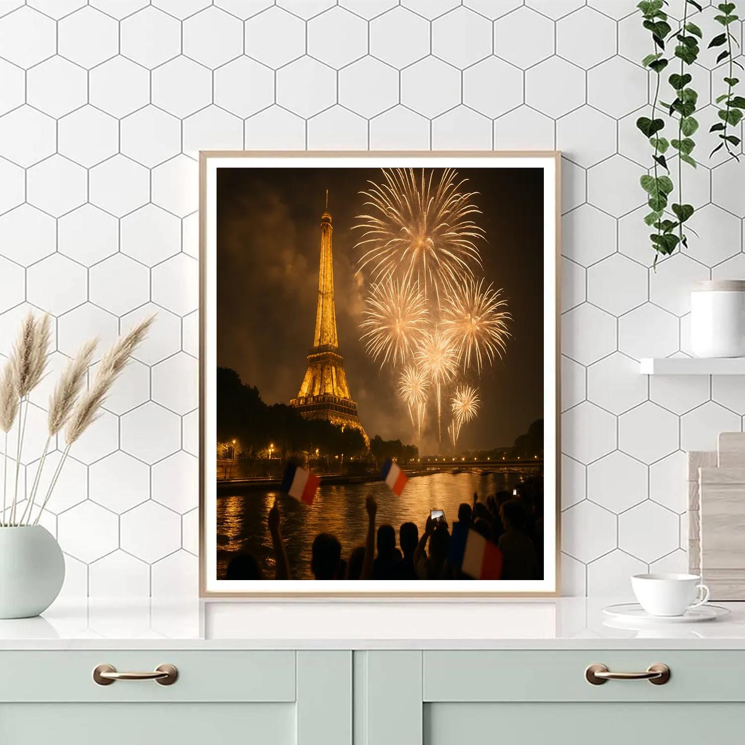 Bastille Day Fireworks Over The Seine DIY paint by numbers