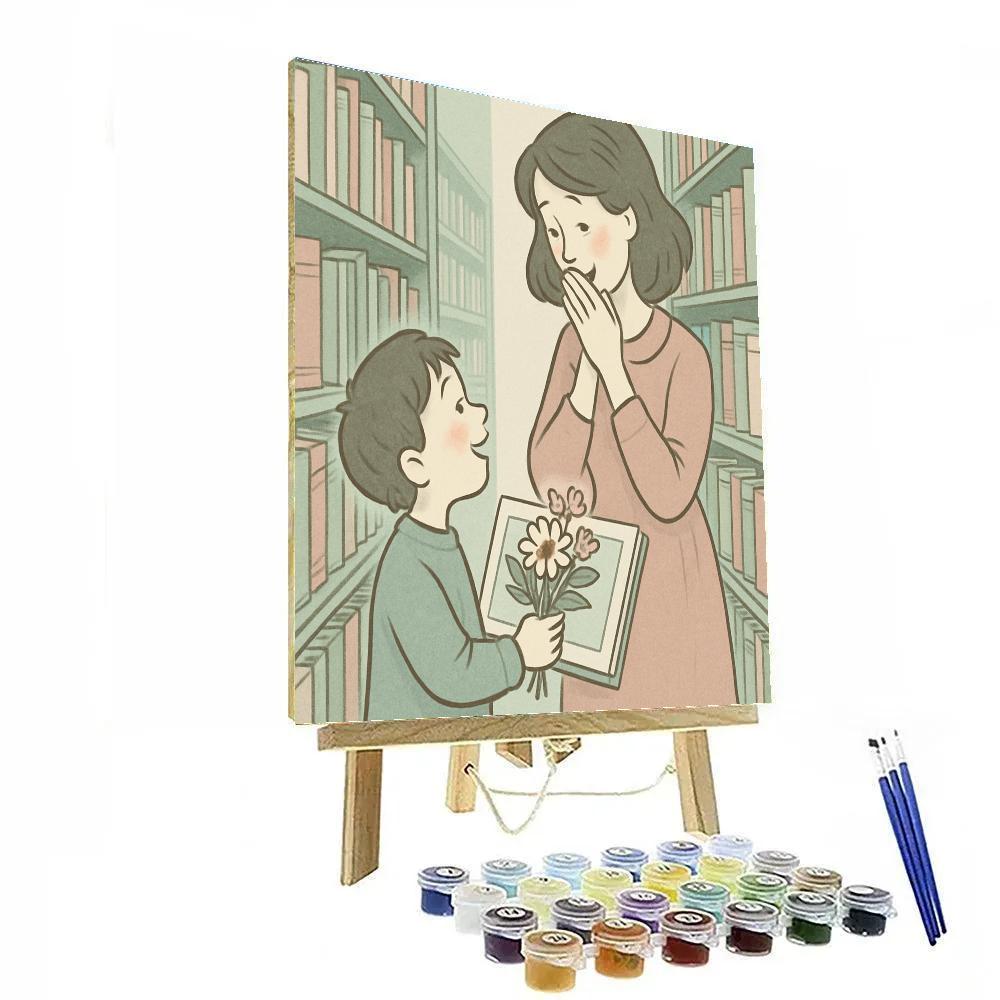 Library Shelf Surprise Bouquet Painting by numbers kit