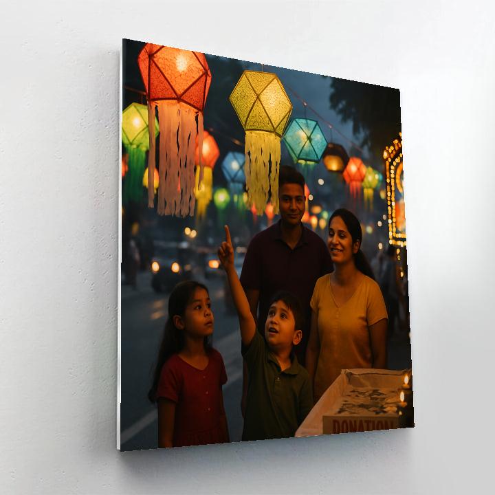 Vesak Lantern Street In Colombo At Dusk paint by color