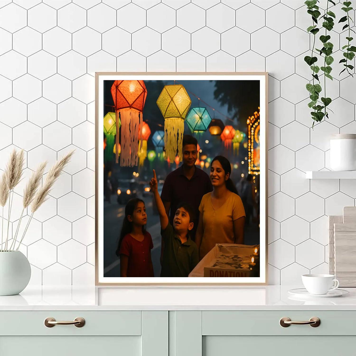 Vesak Lantern Street In Colombo At Dusk paint by color