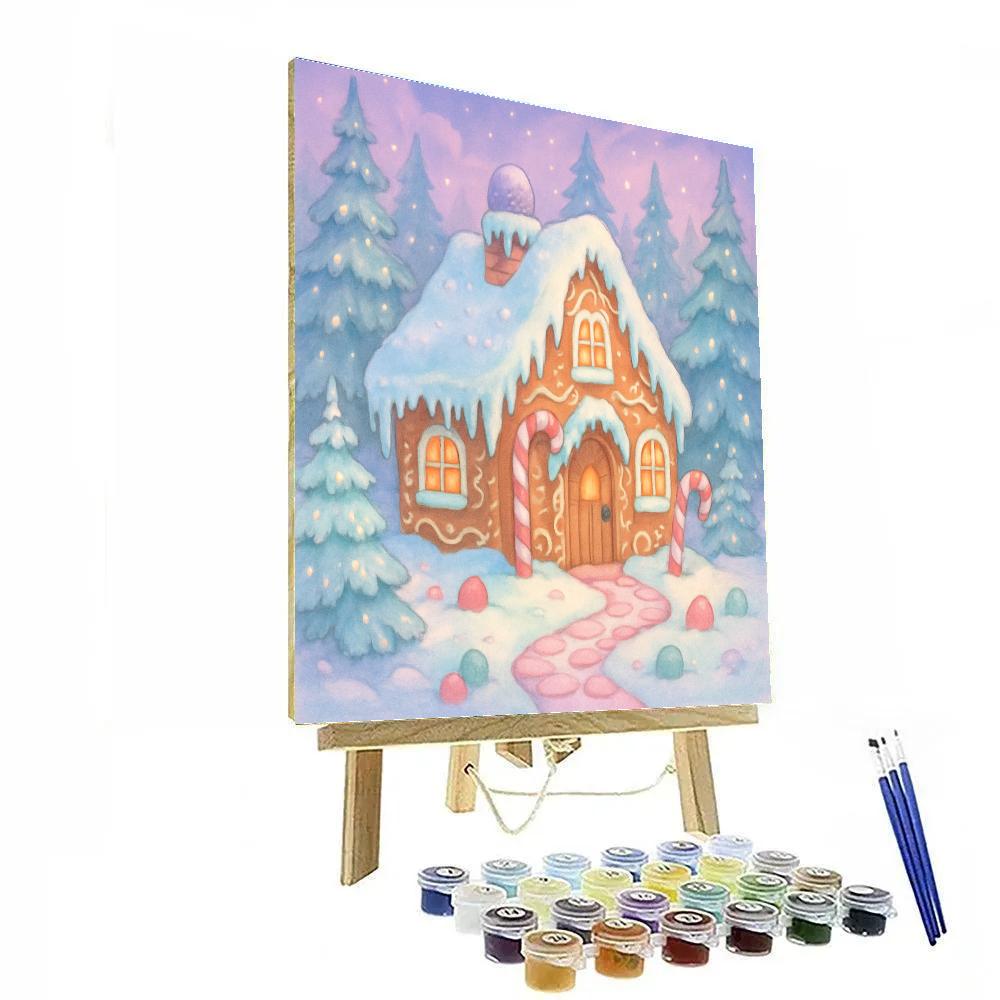 Gingerbread Cottage In Enchanted Forest Paint by numbers kits