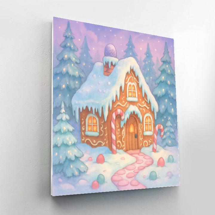 Gingerbread Cottage In Enchanted Forest Paint by numbers kits