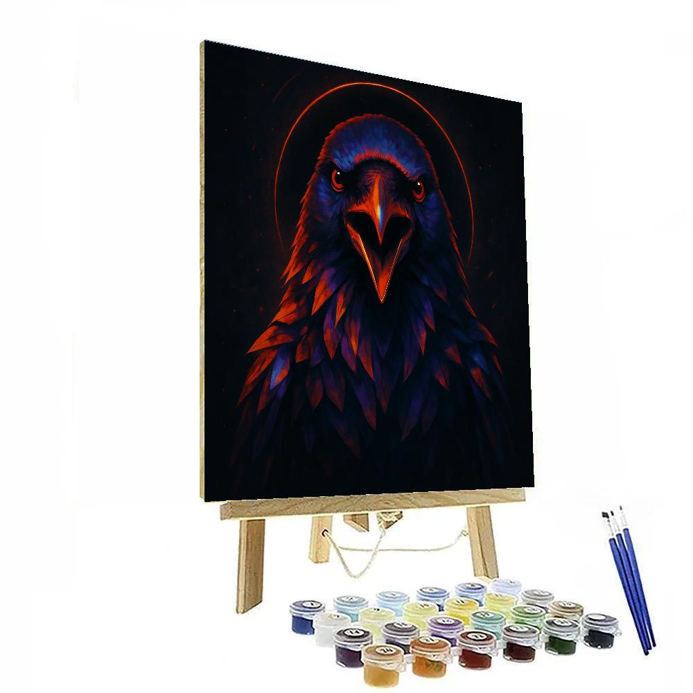 Vivid Ember Raven Eclipse Numbered painting kits