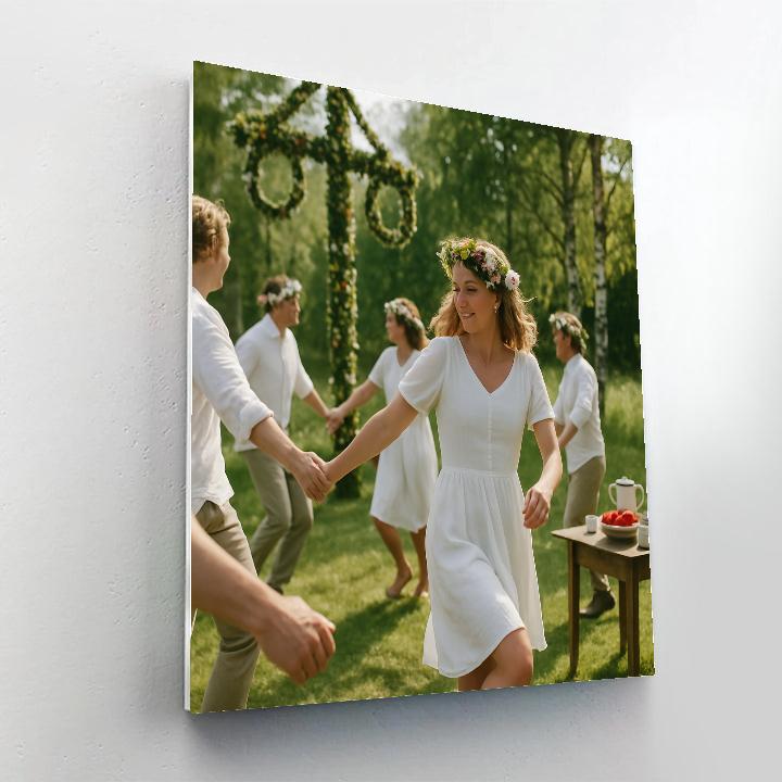 Swedish Midsummer Maypole Dance In A Meadow DIY paint by numbers