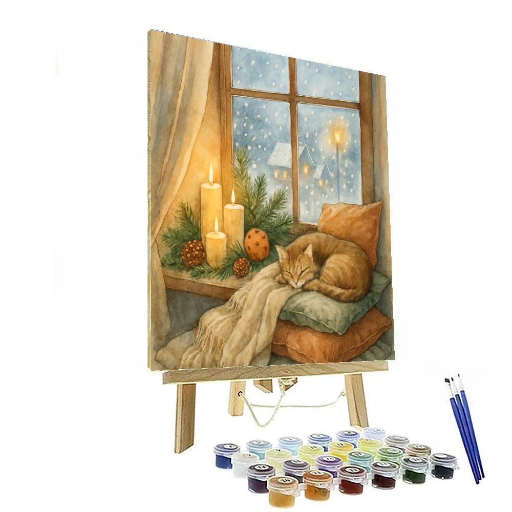 Candlelit Christmas Window Nook paint by color