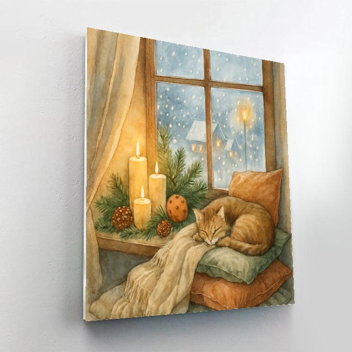 Candlelit Christmas Window Nook paint by color