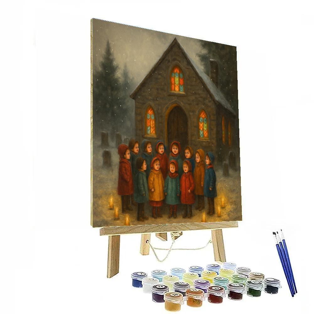 Snowy Choir By Rustic Church Number painting