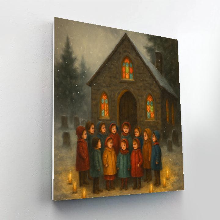 Snowy Choir By Rustic Church Number painting