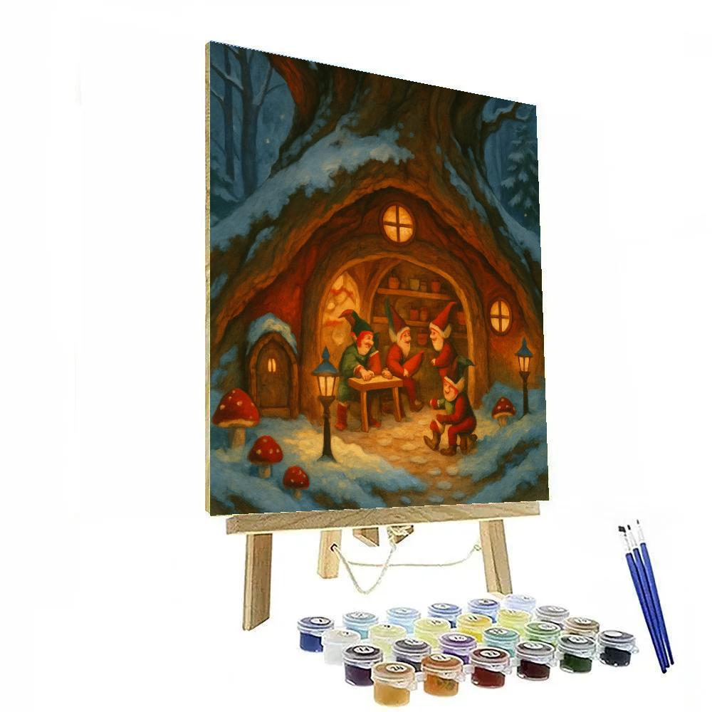 Elves Workshop In Snowy Hollow painting number kit