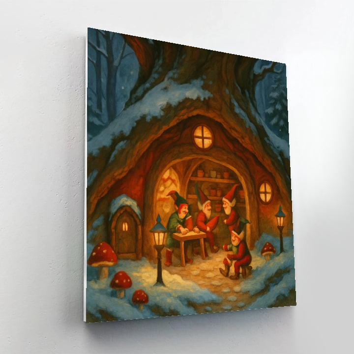 Elves Workshop In Snowy Hollow painting number kit