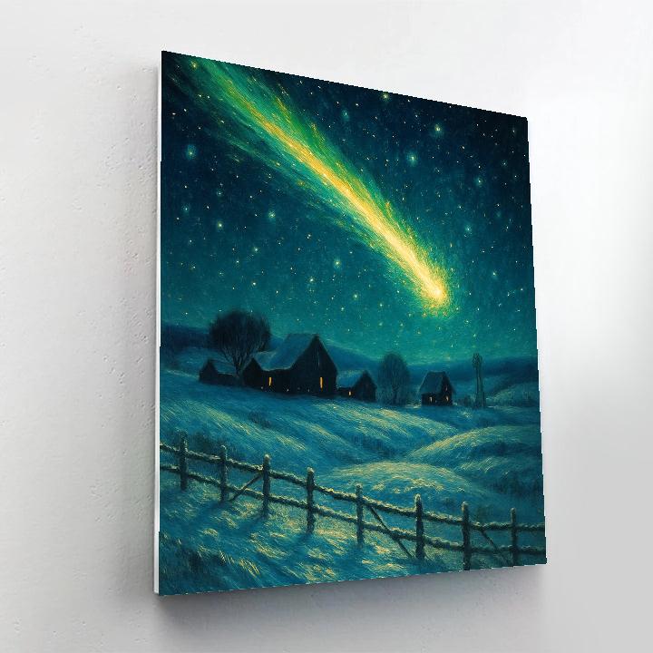 Christmas Comet Over Countryside DIY paint by numbers