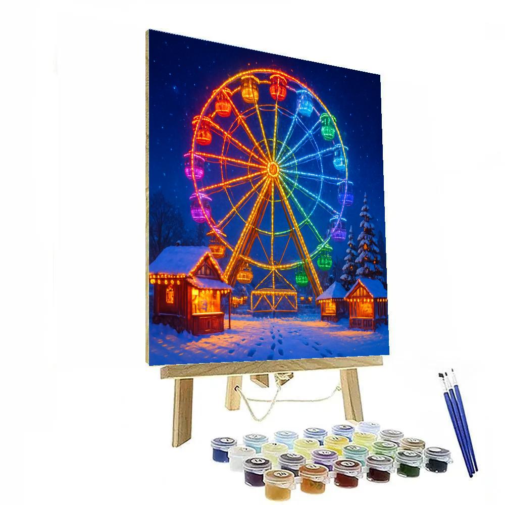 Snowy Ferris Wheel Of Lights DIY paint by numbers