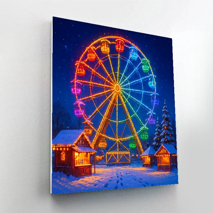 Snowy Ferris Wheel Of Lights DIY paint by numbers