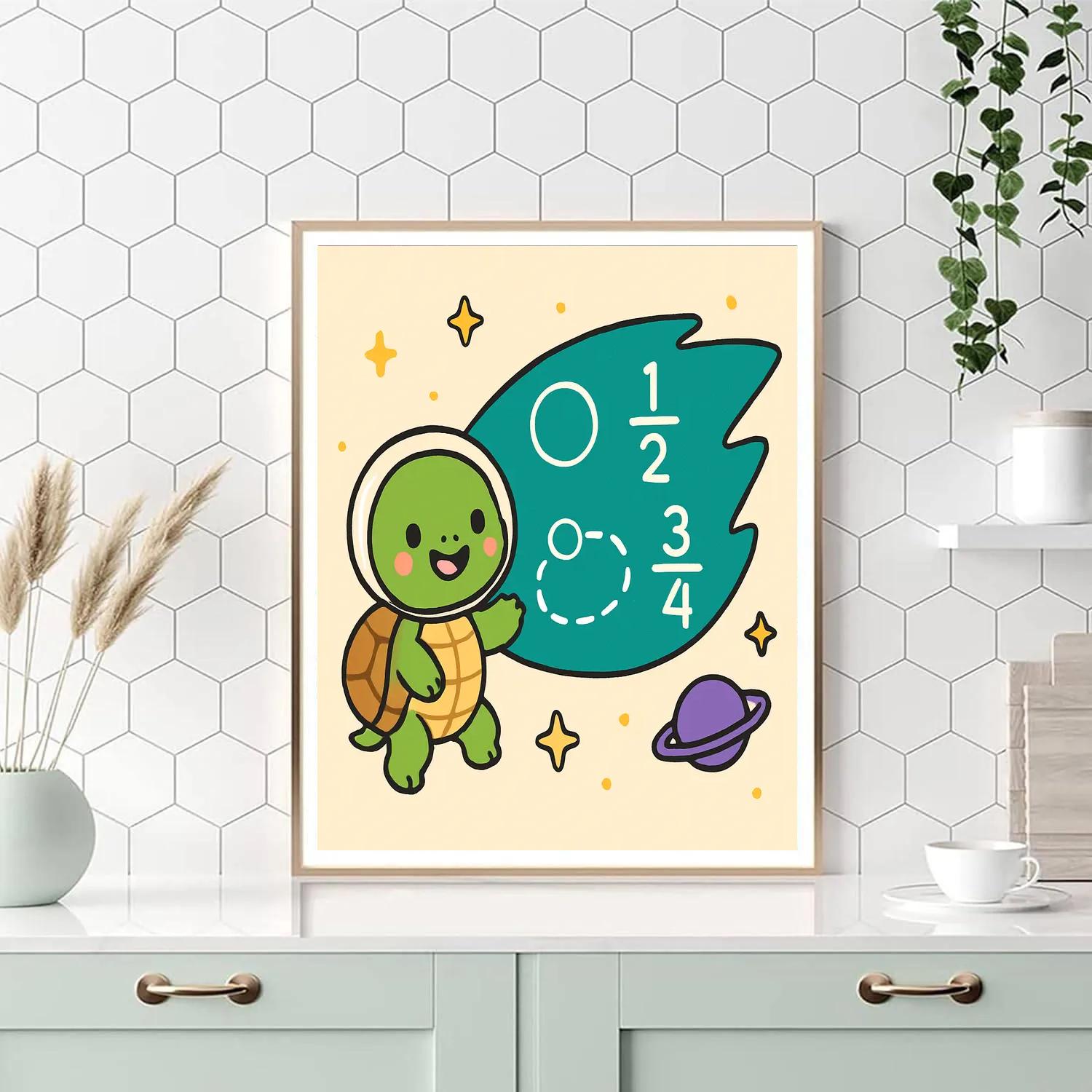 Comet Classroom Turtle Number painting