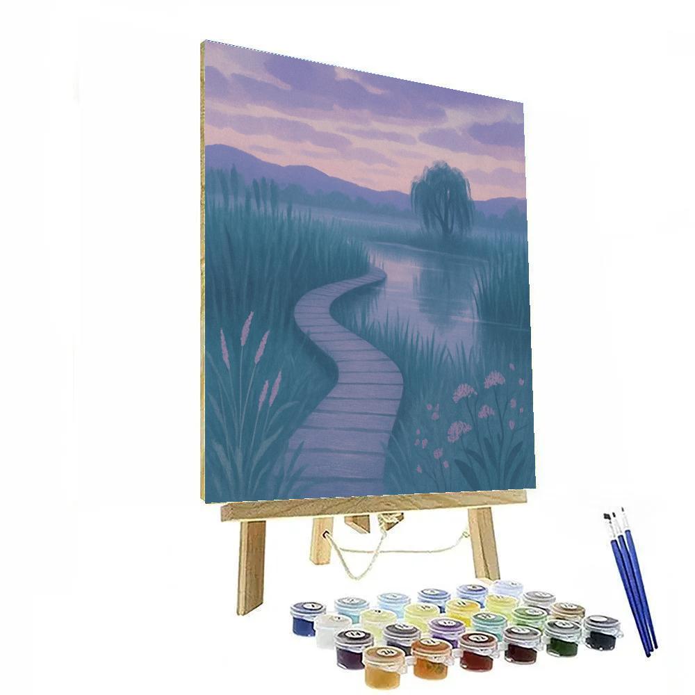 Lavender Dusk Over The Whispering Marsh Paint by numbers kits