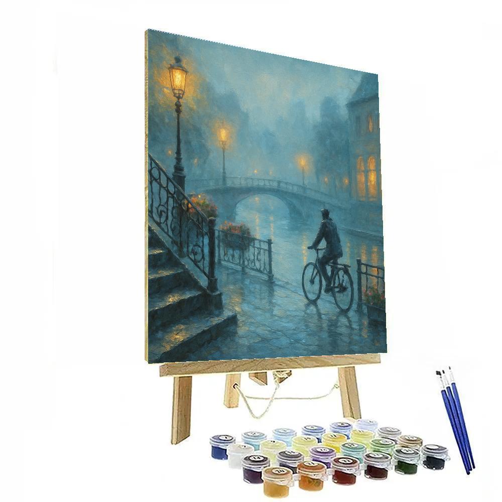 Lantern Mist On The Riverside Steps Paint by numbers art