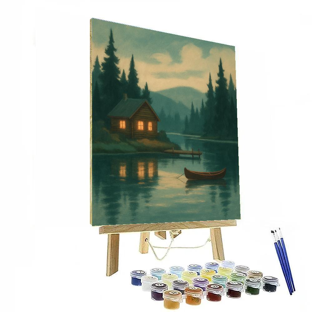 Amber Window Cabin Across Stillwater DIY paint by numbers