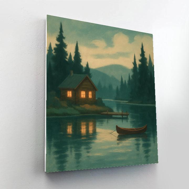 Amber Window Cabin Across Stillwater DIY paint by numbers