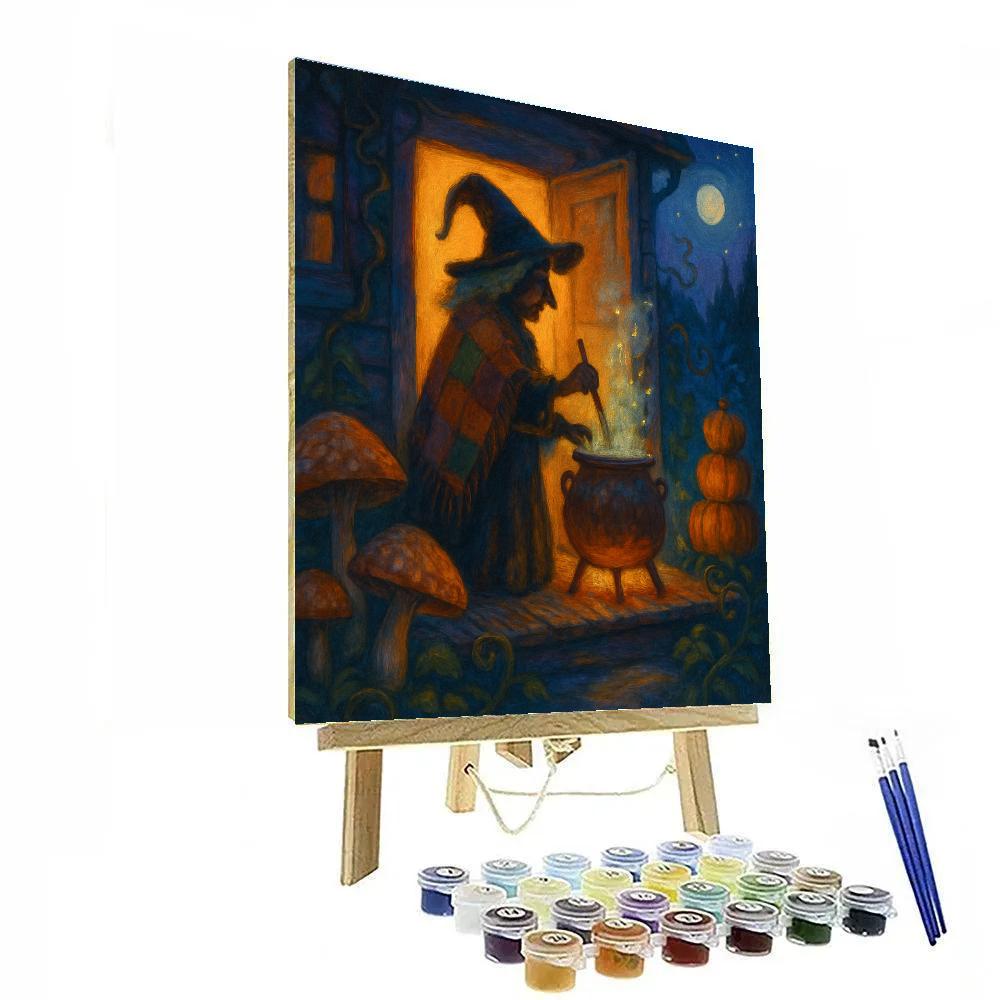 The Starry Kettle Witch Cottage paint by numbers