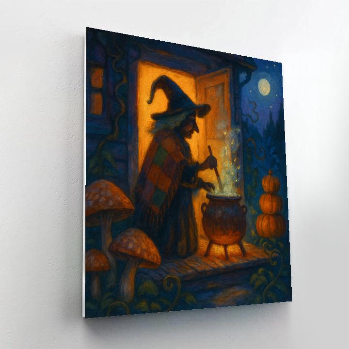 The Starry Kettle Witch Cottage paint by numbers