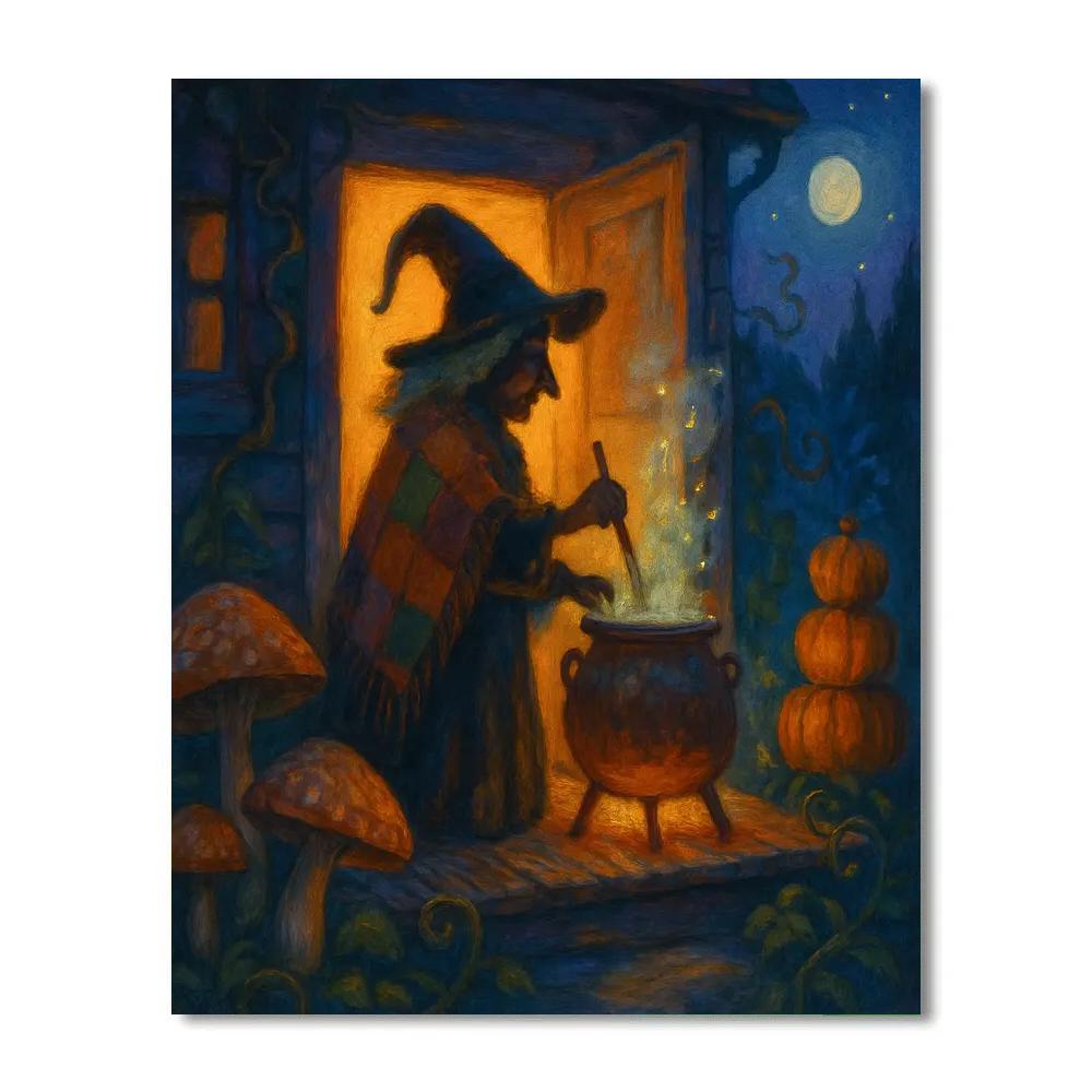 The Starry Kettle Witch Cottage paint by numbers