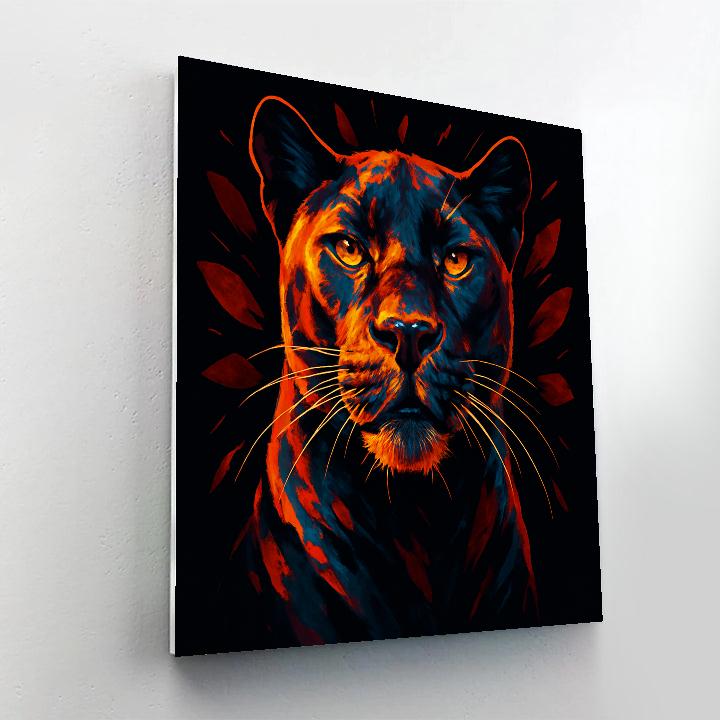 Solar Bloom Panther Number painting