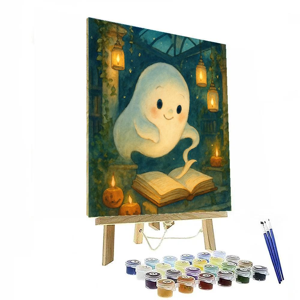 Midnight Library Of Friendly Ghosts Numbered painting kits