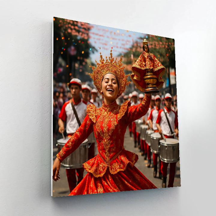 Sinulog Dance Parade Cebu City Avenue paint by numbers