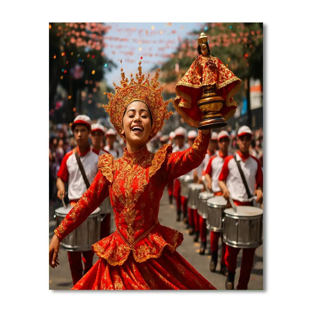 Sinulog Dance Parade Cebu City Avenue paint by numbers