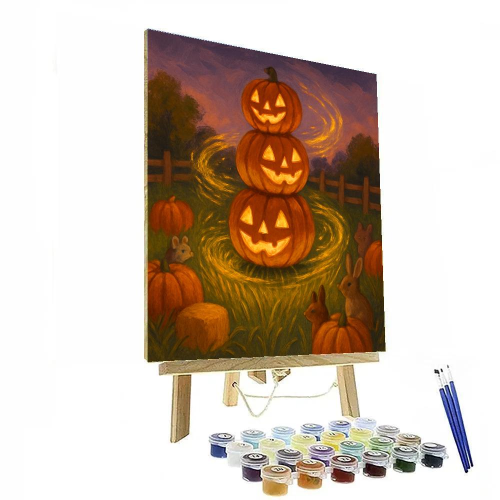 Jack O Lantern Carousel Meadow Paint by numbers art