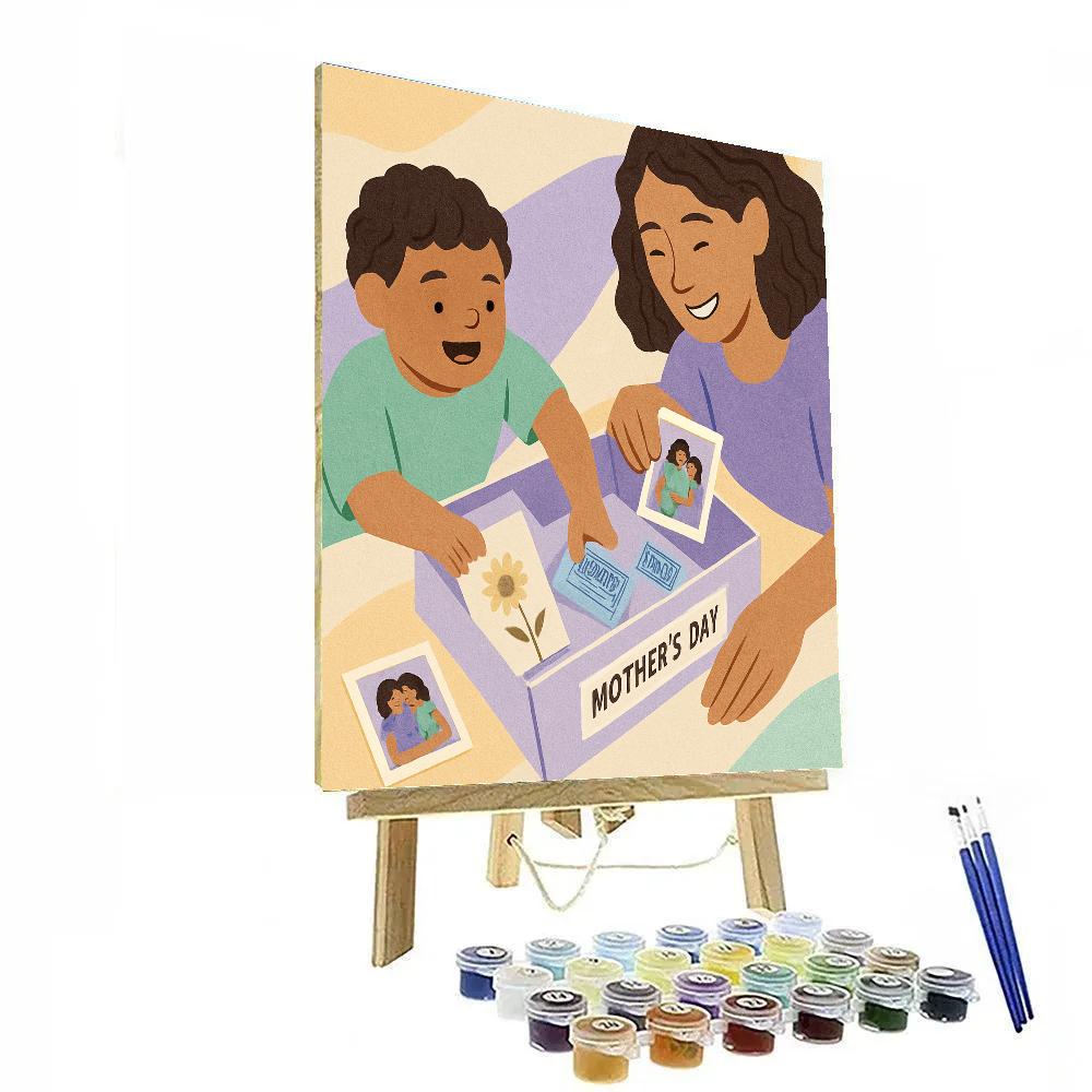 Memory Box Collage With Mom Paint by numbers art