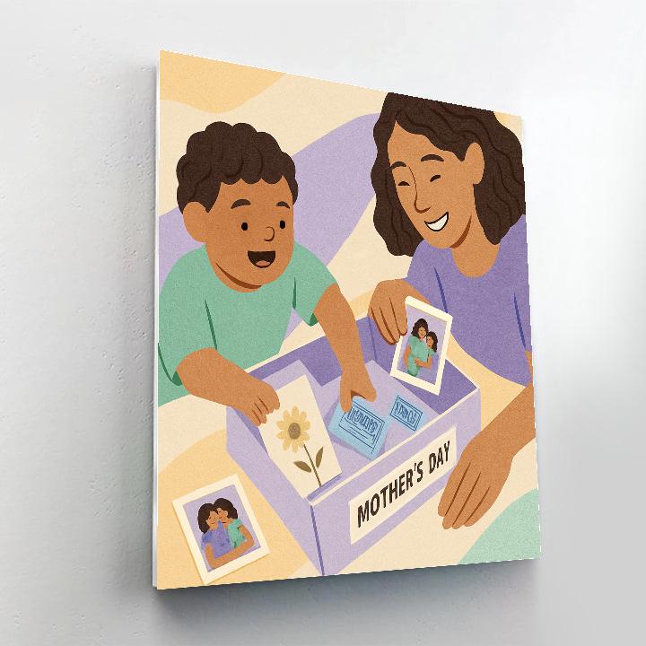 Memory Box Collage With Mom Paint by numbers art