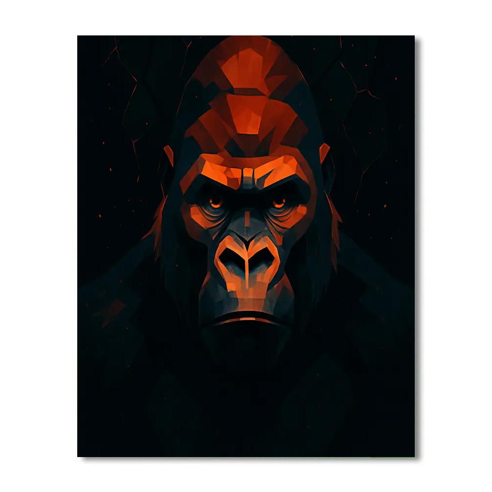 Obsidian Ember Gorilla paint by numbers