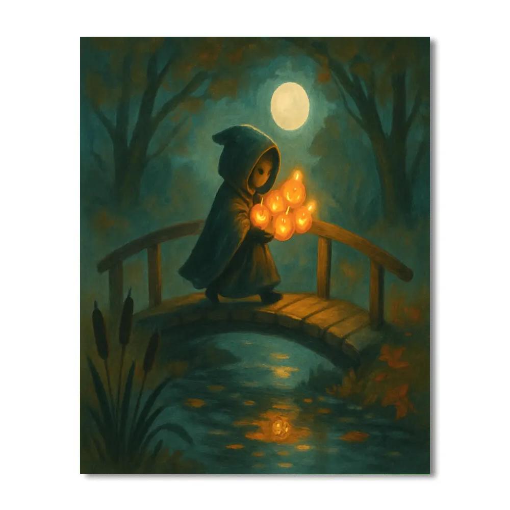 Enchanted Bridge Of Candle Gourds paint by color