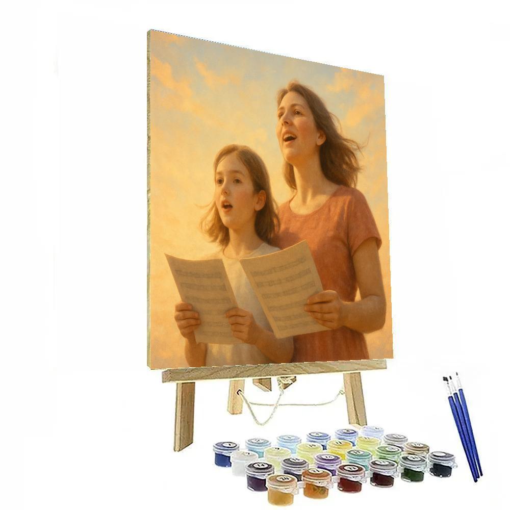 Sunrise Choir Practice With Mom paint by color