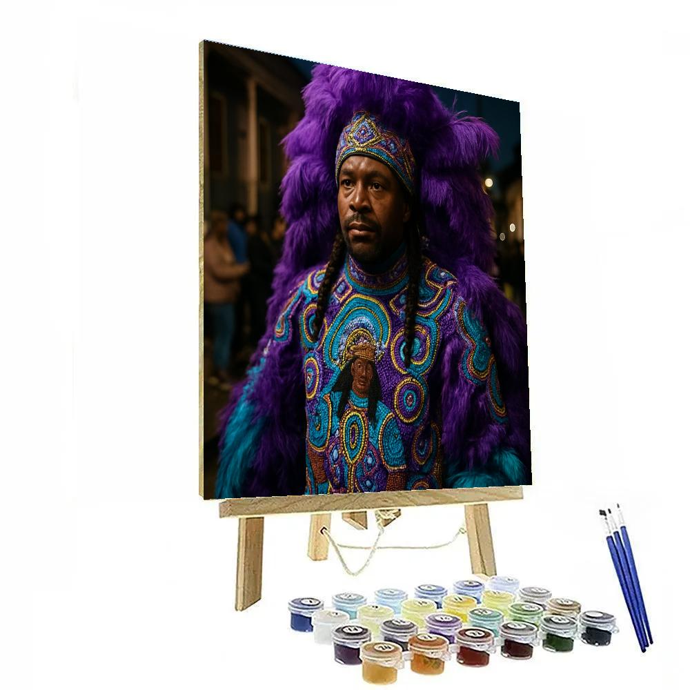 Mardi Gras Indian Suit Detail On St Josephs Night New Orleans paint by numbers
