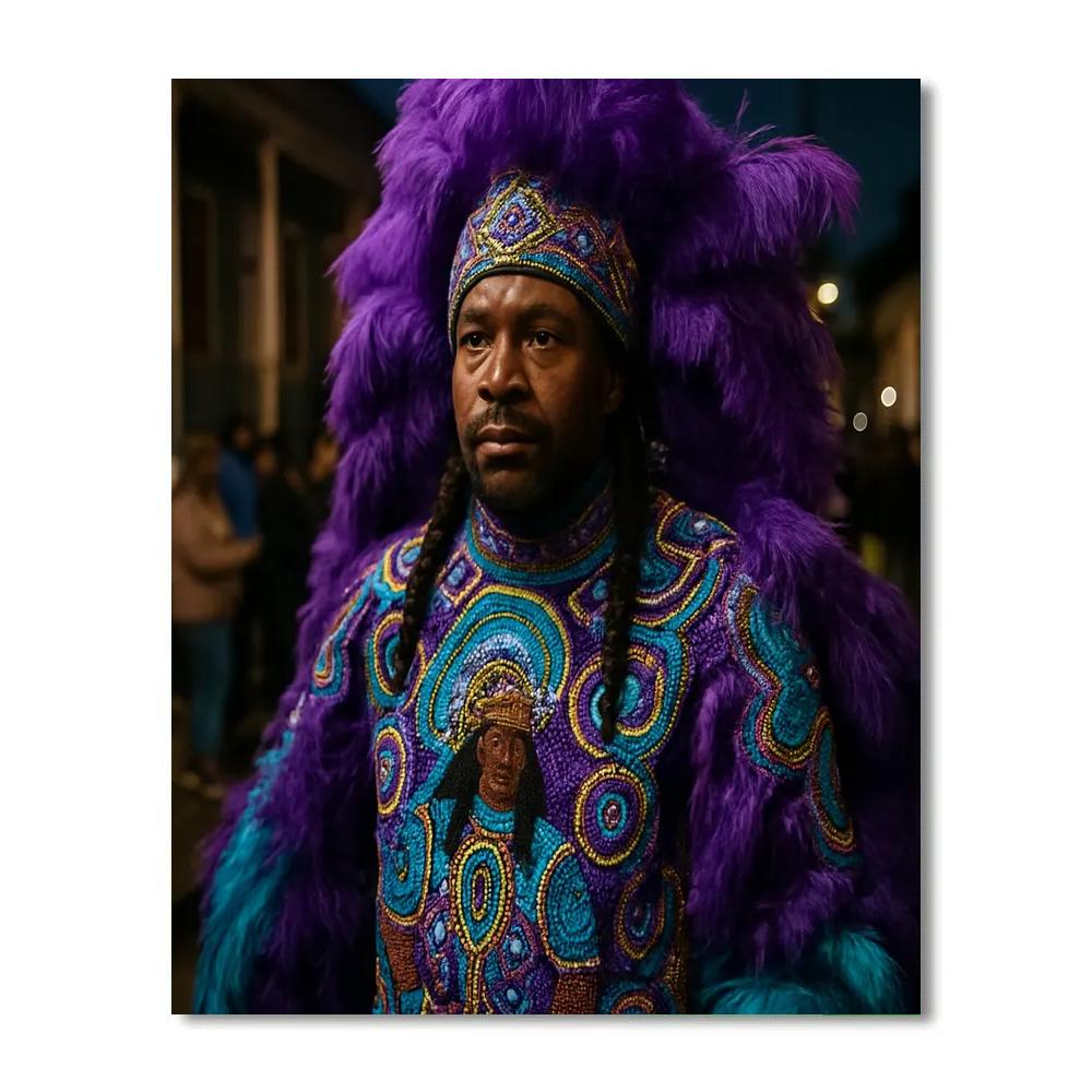 Mardi Gras Indian Suit Detail On St Josephs Night New Orleans paint by numbers