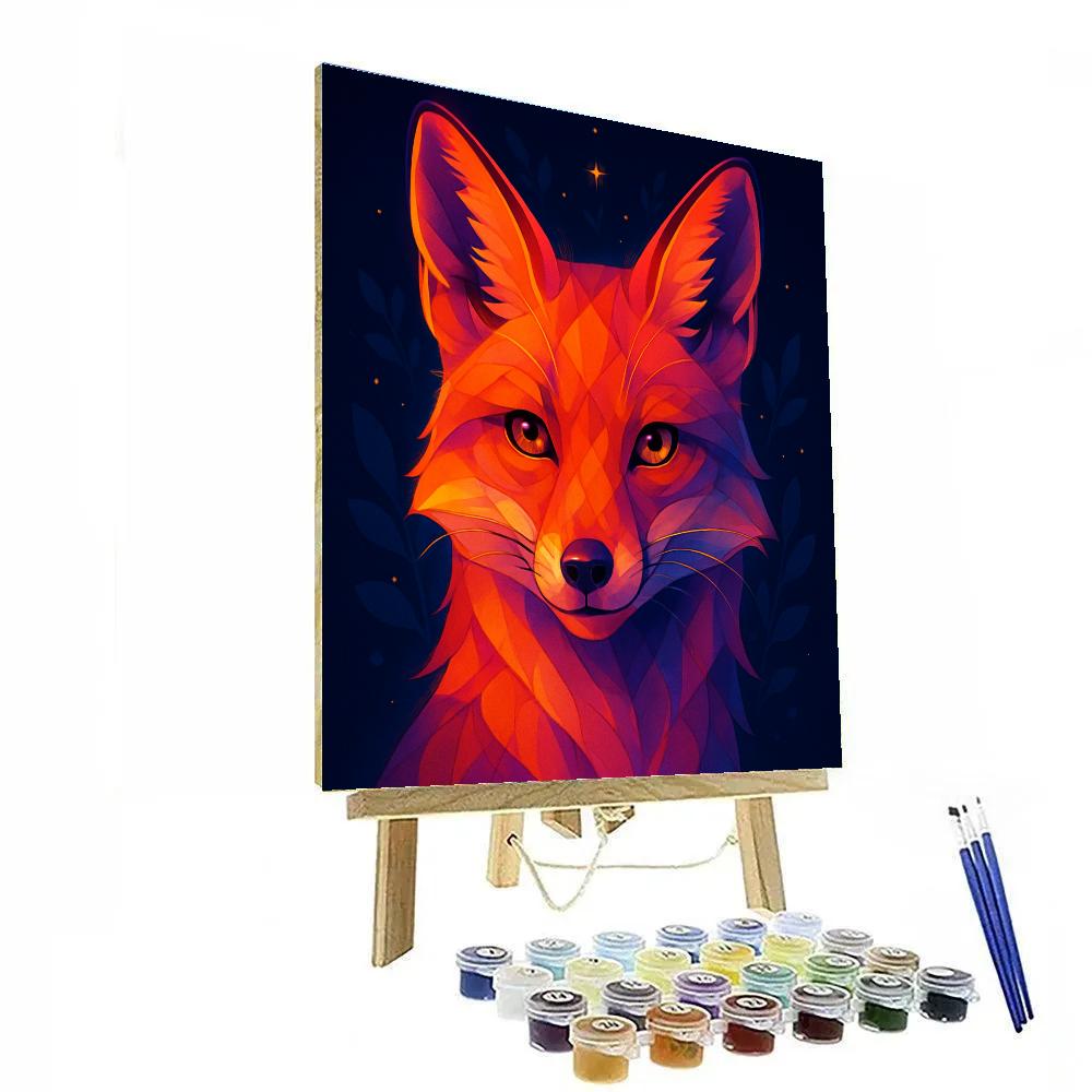 Starlit Orchard Fox paint by number