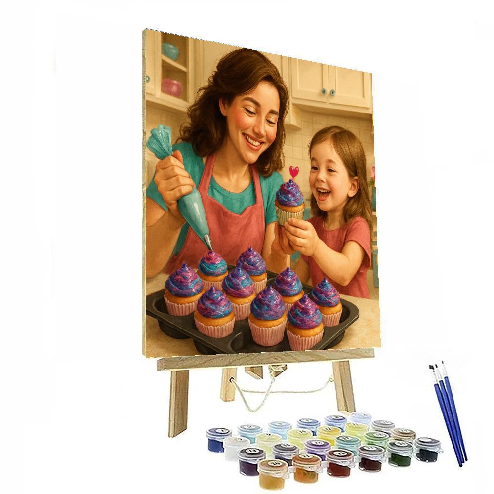 Two Generations Baking Galaxy Cupcakes Numbered painting kits