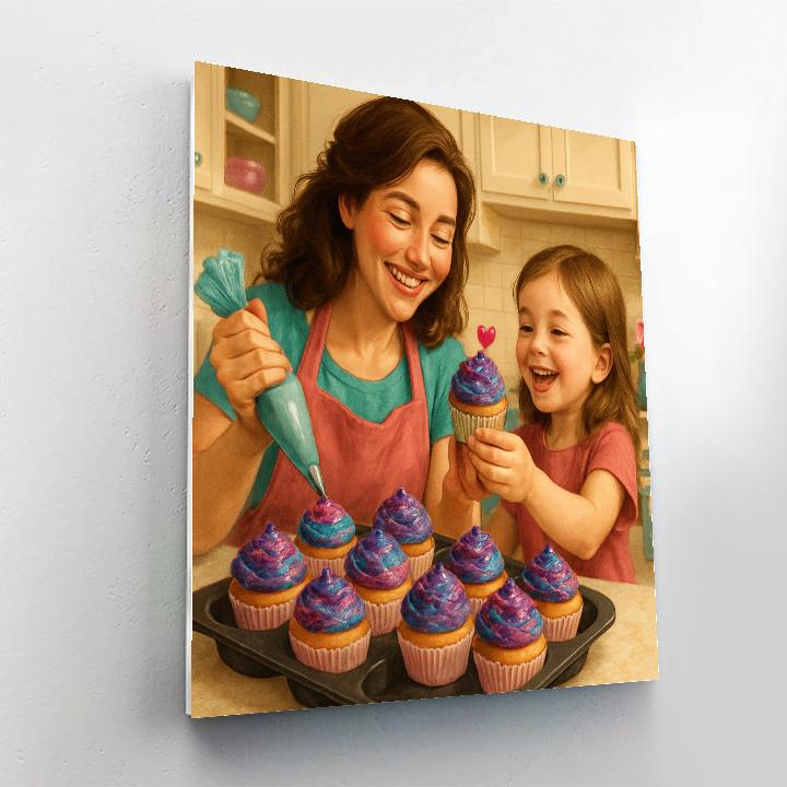Two Generations Baking Galaxy Cupcakes Numbered painting kits