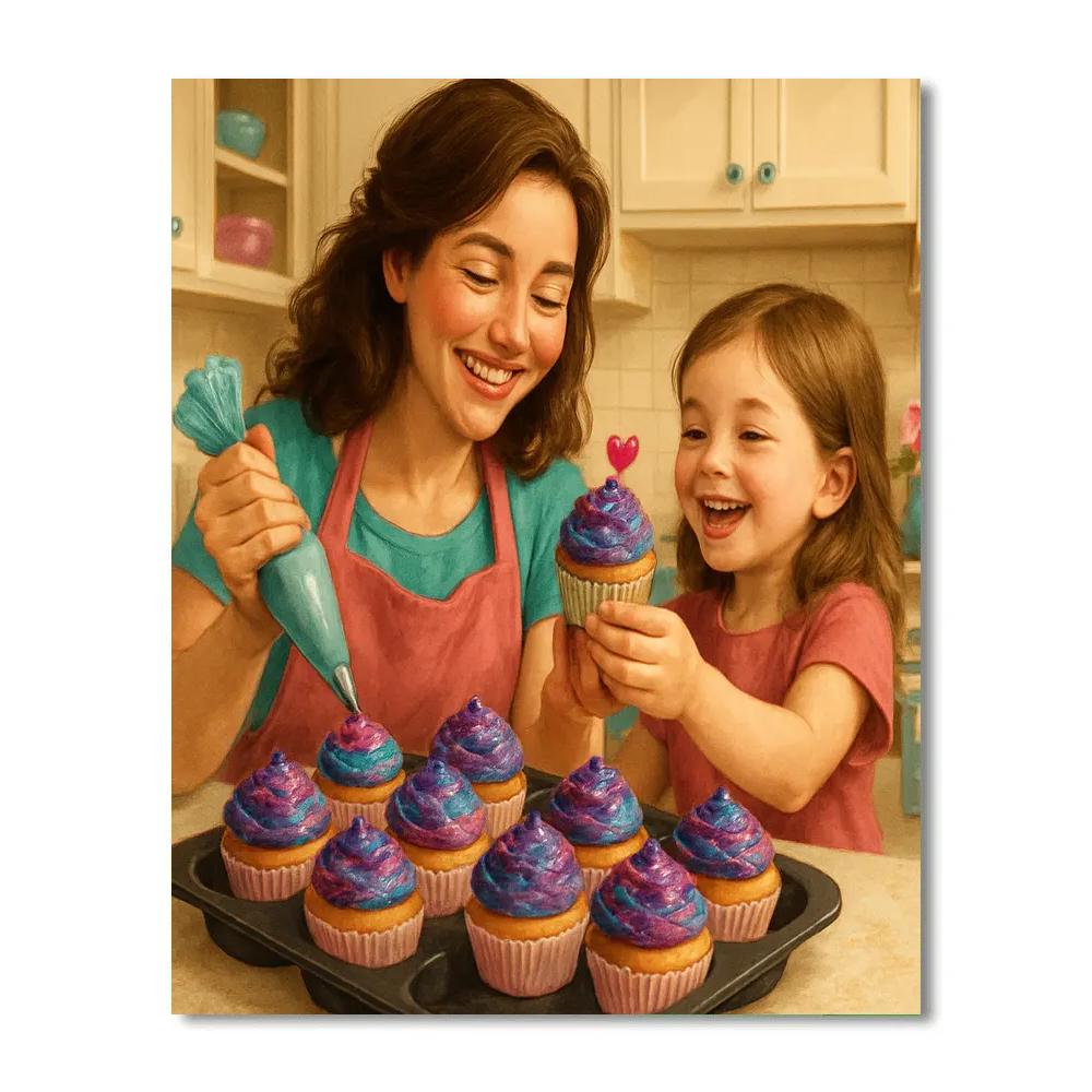 Two Generations Baking Galaxy Cupcakes Numbered painting kits