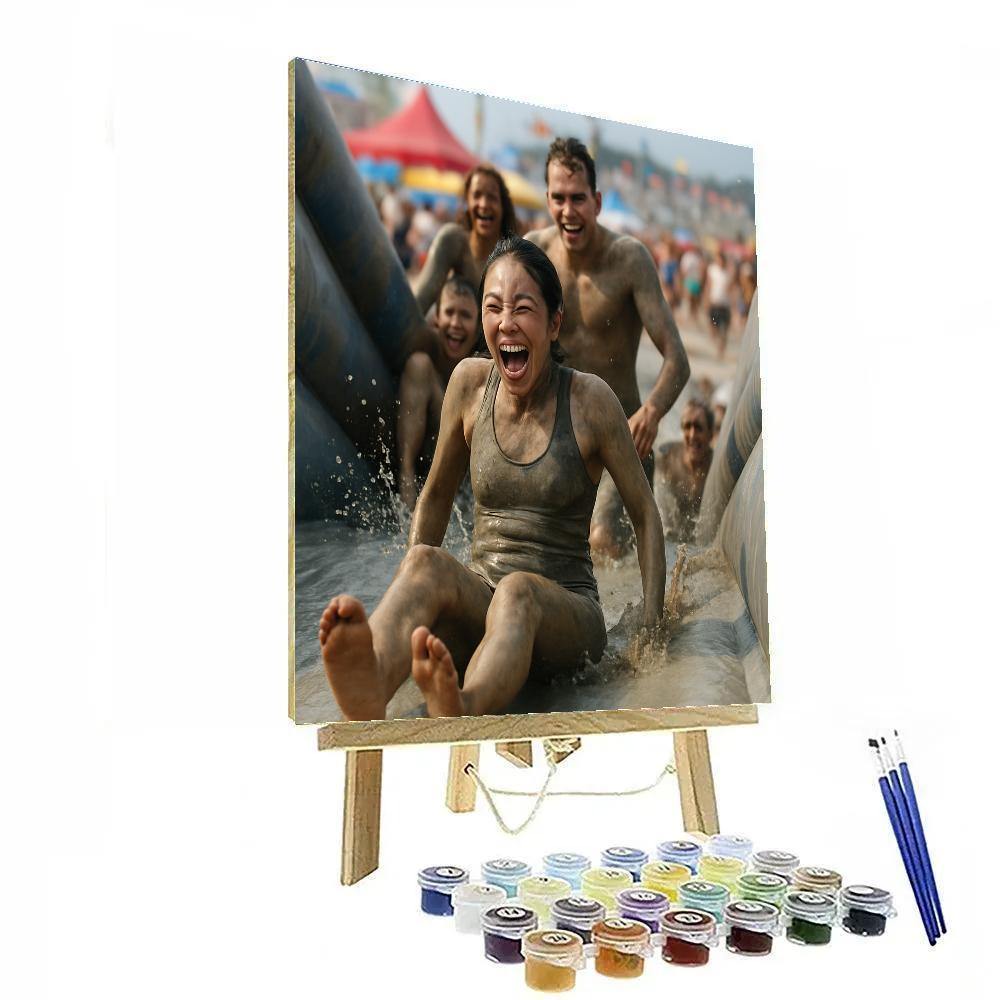 Boryeong Mud Festival Action Shot Daecheon Beach DIY paint by numbers