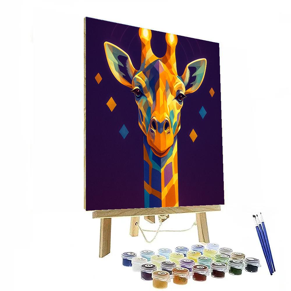 Celestial Mosaic Giraffe paint by number