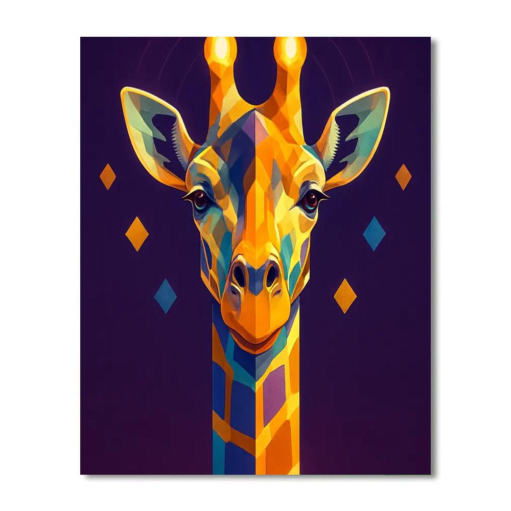 Celestial Mosaic Giraffe paint by number