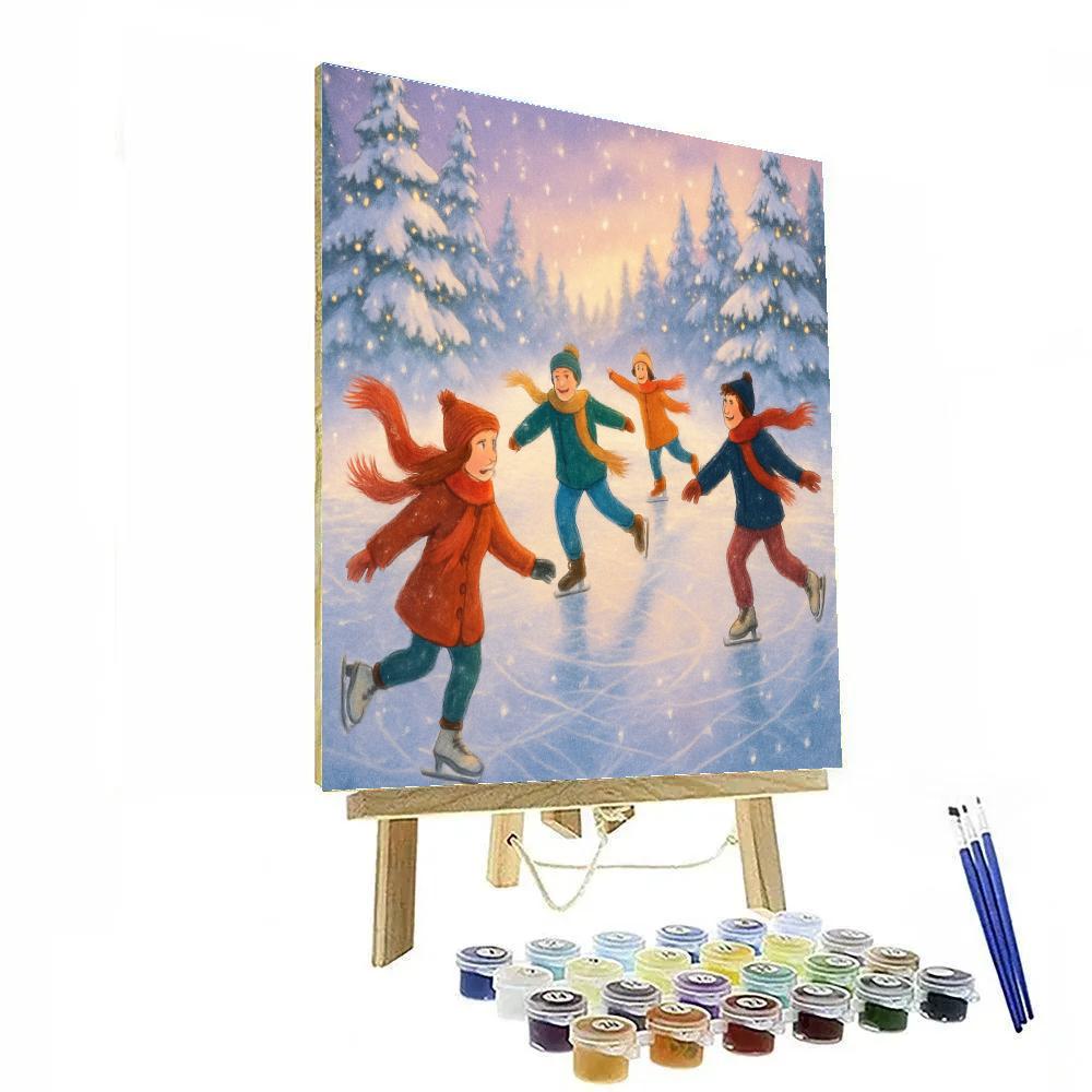 Frosty Forest Skaters Numbered painting kits