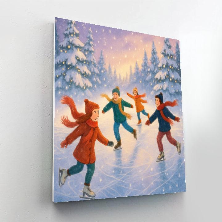 Frosty Forest Skaters Numbered painting kits