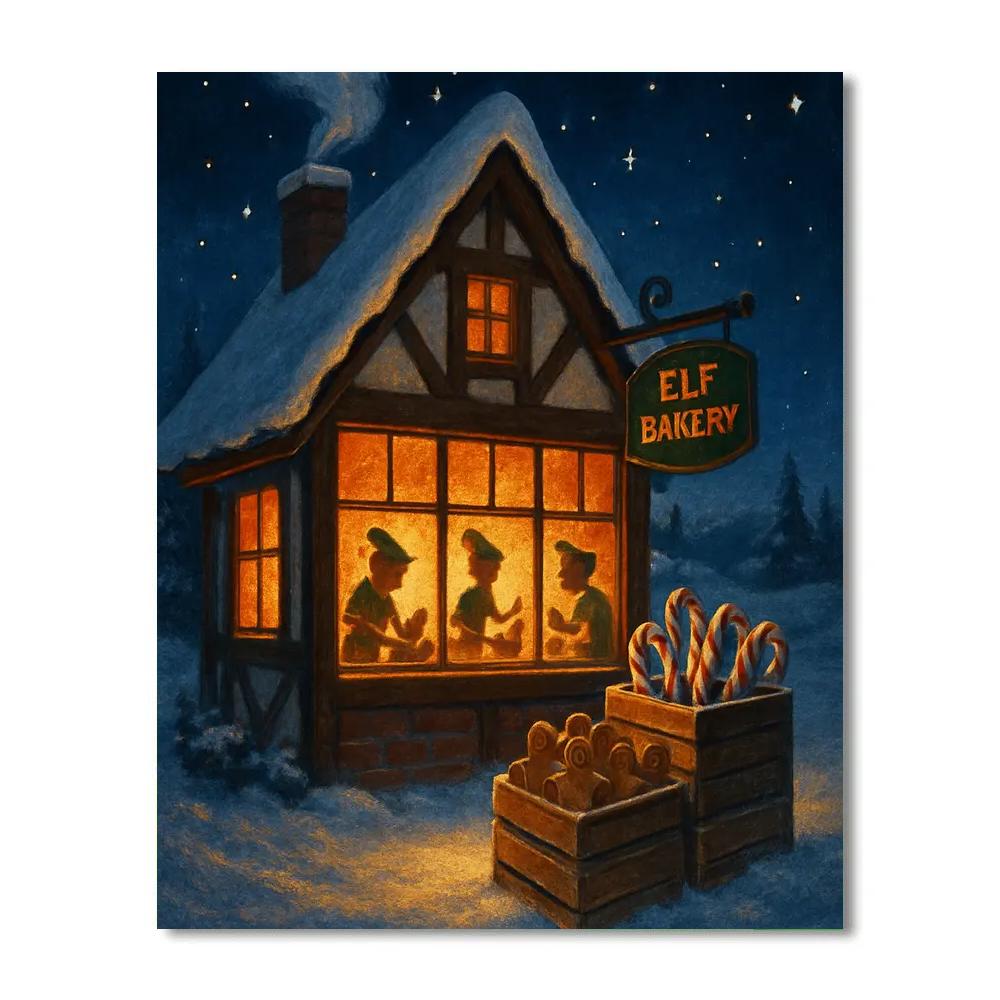 North Pole Bakery Night Shift Paint by numbers kits