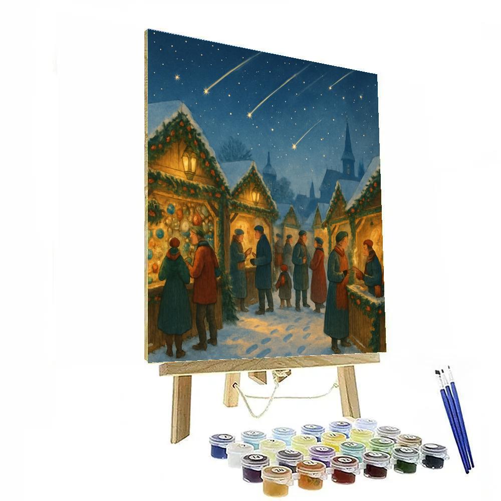 Holiday Market Beneath Shooting Stars DIY paint by numbers