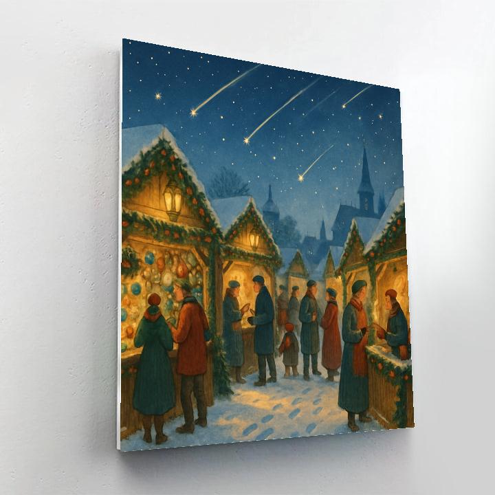 Holiday Market Beneath Shooting Stars DIY paint by numbers